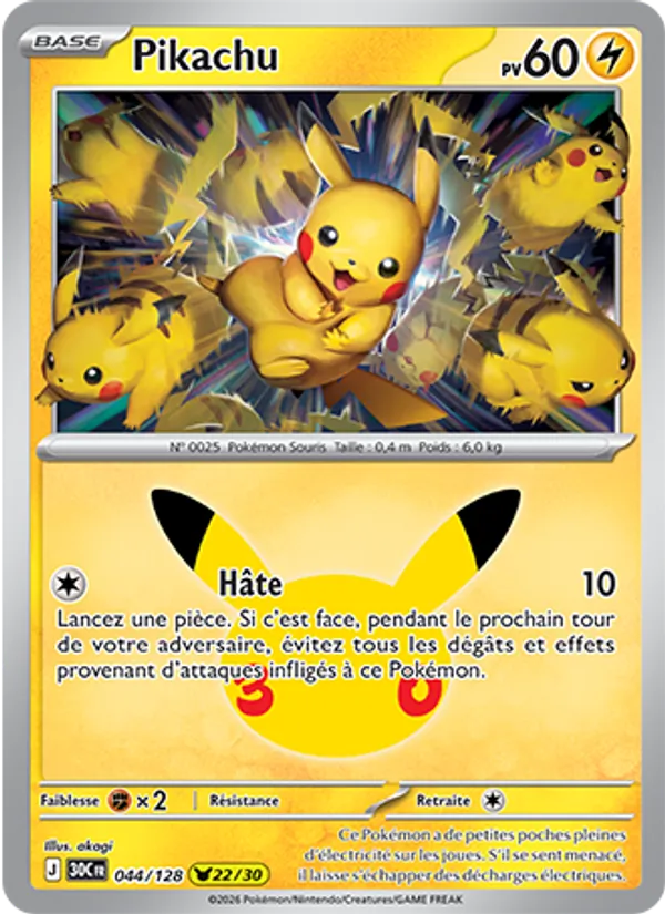 Pikachu (30ᵉ Anniversaire #044/128)