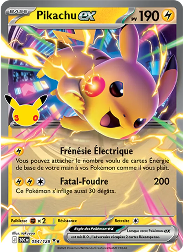 Pikachu-ex (30th Celebration #054/128)