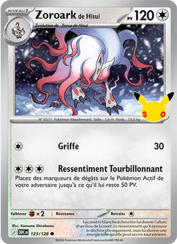 Zoroark de Hisui (30th Celebration #123/128)