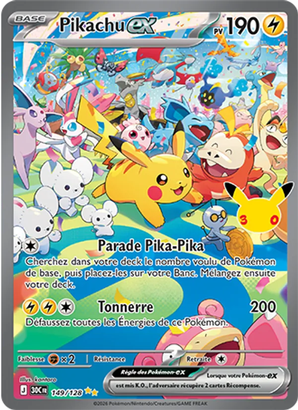 Pikachu-ex (30ᵉ Anniversaire #149/128)