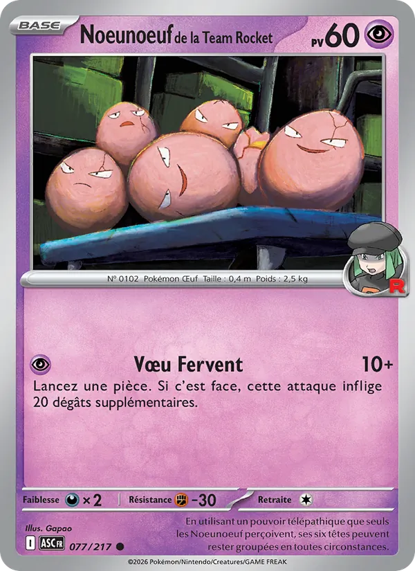 Noeunoeuf de la Team Rocket (Héros Transcendants #077/217)