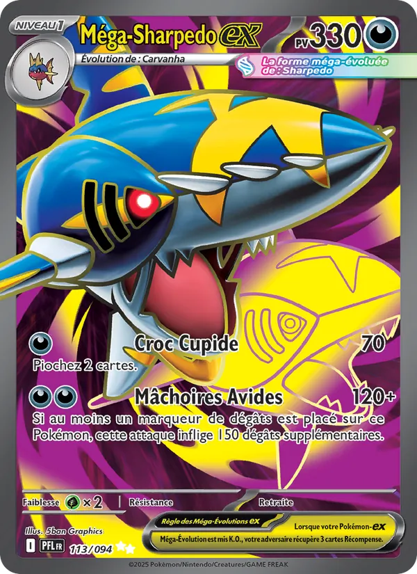 Méga-Sharpedo-ex (Flammes Fantasmagoriques #113/94)