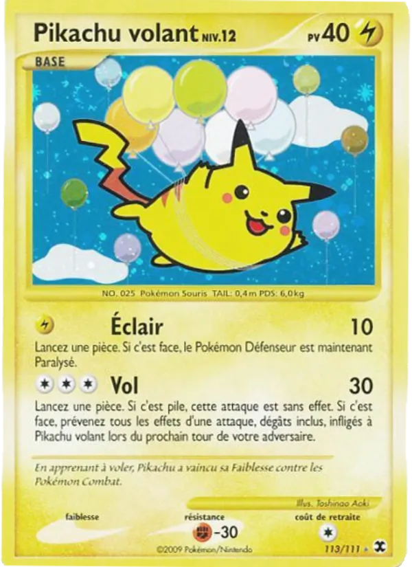 Pikachu volant Niv. 12 (Rivaux Émergeants #113/111)