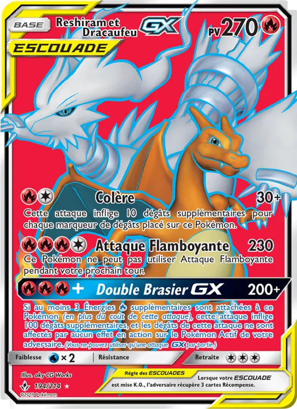Reshiram et Dracaufeu GX (Alliance Infaillible #194/214)
