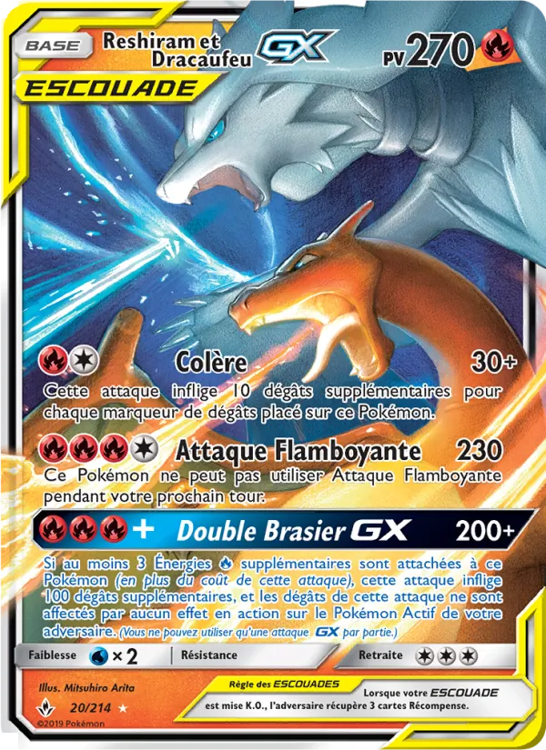 Reshiram et Dracaufeu GX (Unbroken Bonds #20/214)