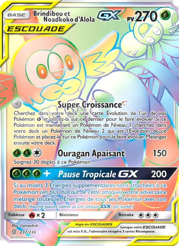 Brindibou et Noadkoko d’Alola GX (Unified Minds #237/236)
