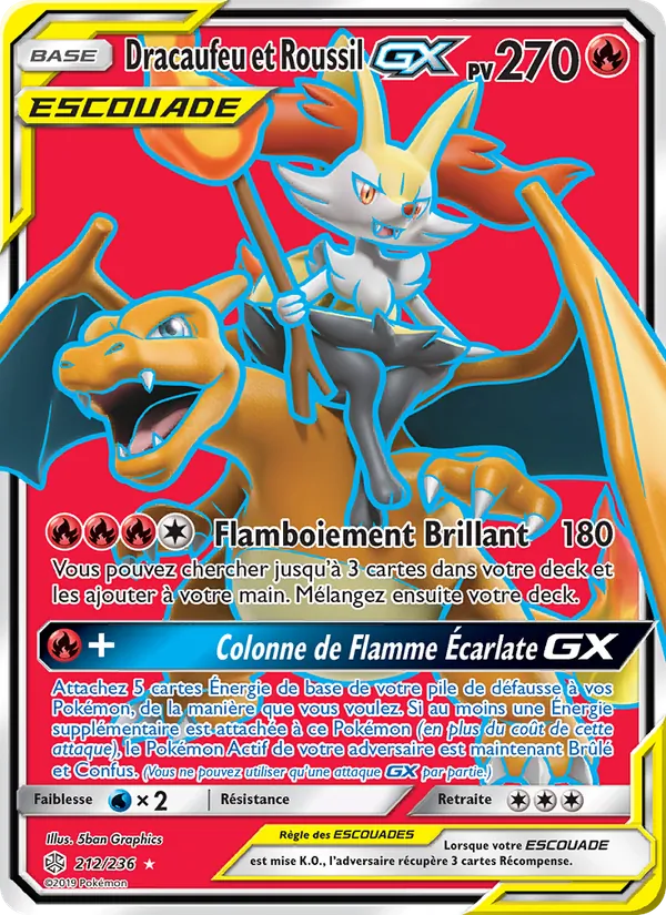 Dracaufeu et Roussil GX (Éclipse Cosmique #212/236)