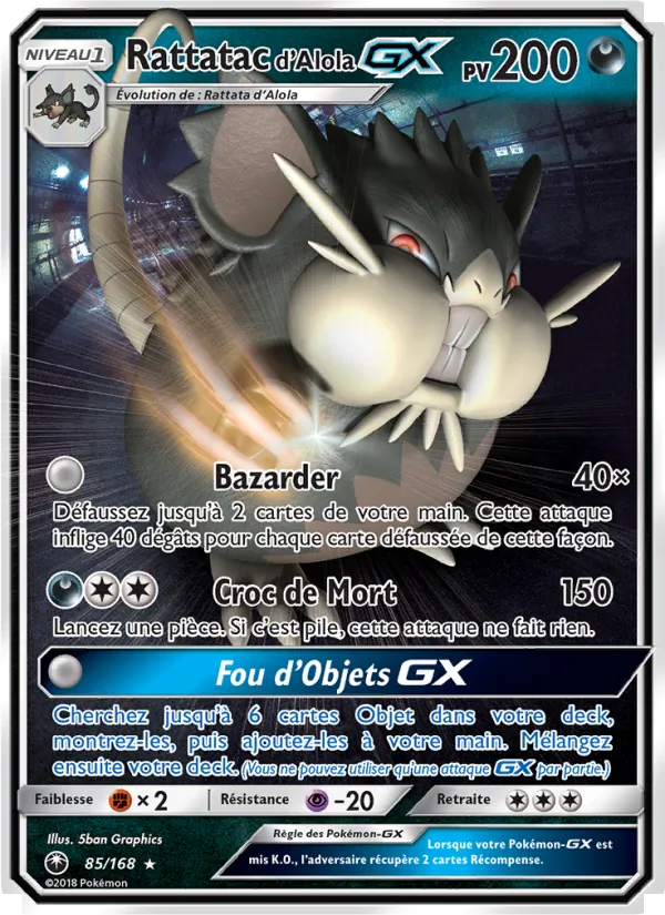 Rattatac d’Alola GX (Celestial Storm #85/168)