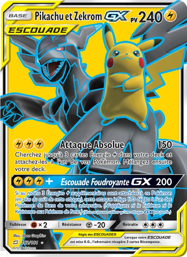 Pikachu et Zekrom GX (Team Up #162/181)