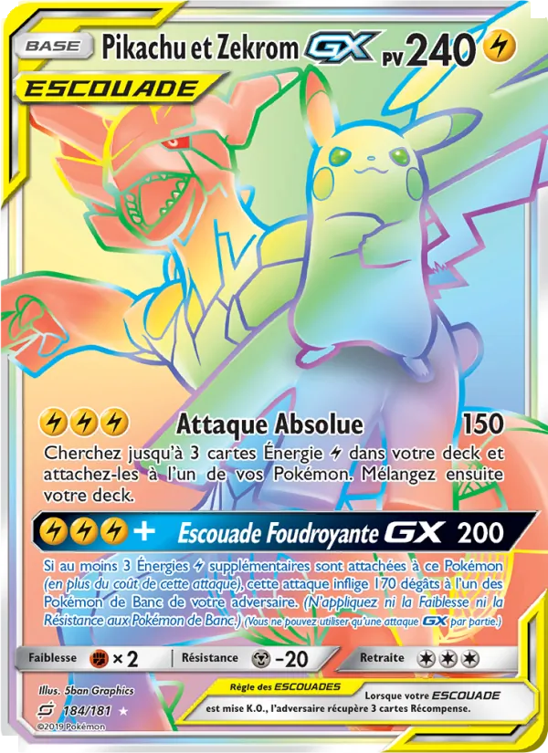 Pikachu et Zekrom GX (Team Up #184/181)