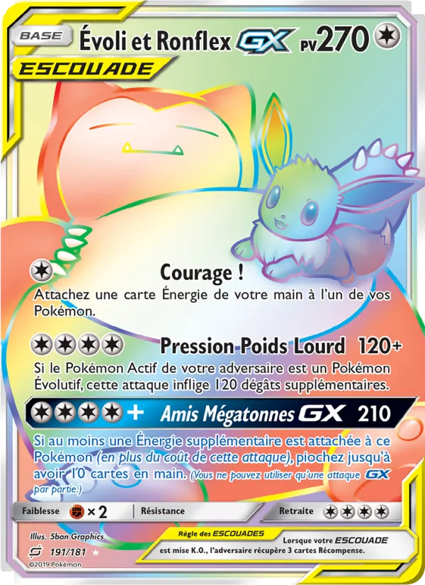 Évoli et Ronflex GX (Team Up #191/181)