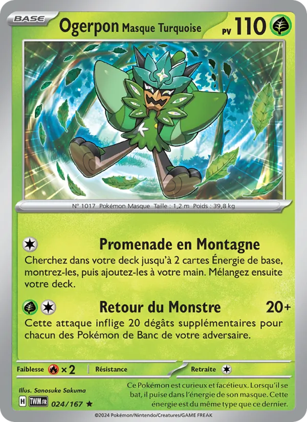 Ogerpon Masque Turquoise (Mascarade Crépusculaire #024/167)