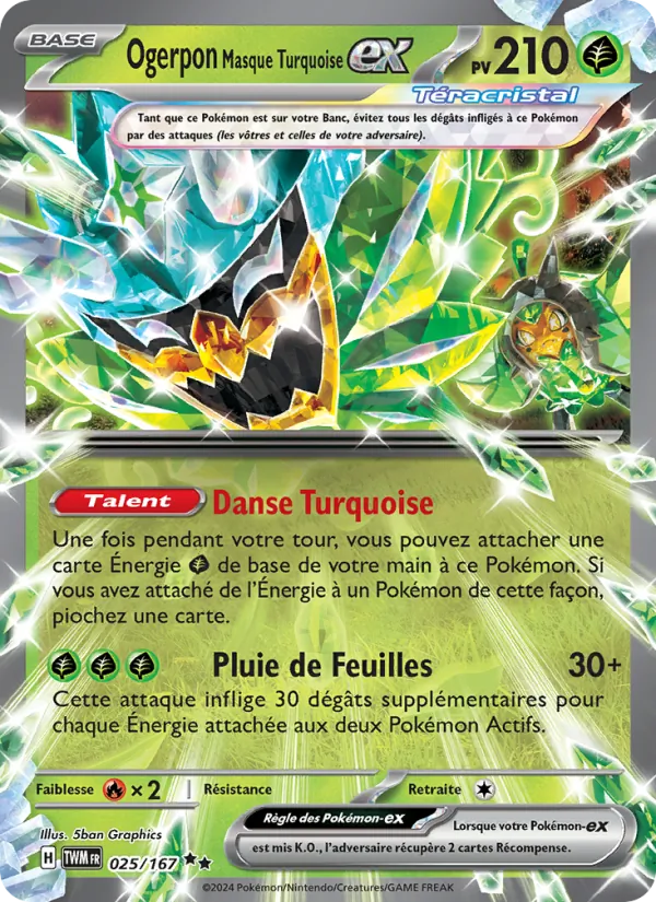 Ogerpon Masque Turquoise-ex (Mascarade Crépusculaire #025/167)