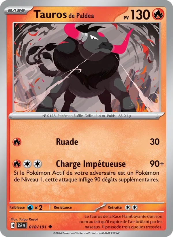 Tauros de Paldea (Étincelles Déferlantes #018/191)