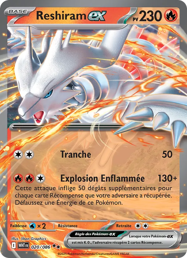 Reshiram-ex (Flamme Blanche #020/86)