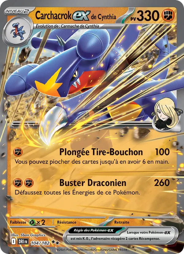 Carchacrok-ex de Cynthia (Destined Rivals #104/182)