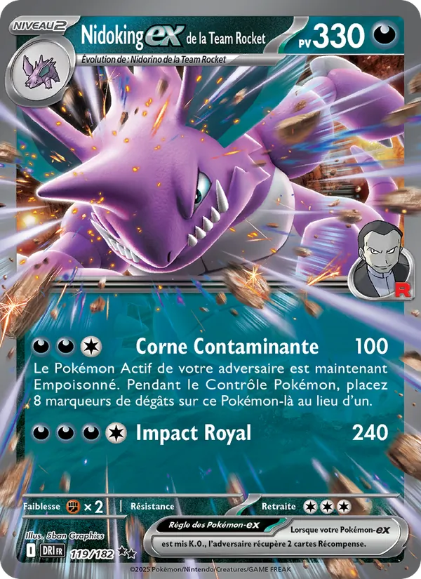 Nidoking-ex de la Team Rocket (Rivalités Destinées #119/182)