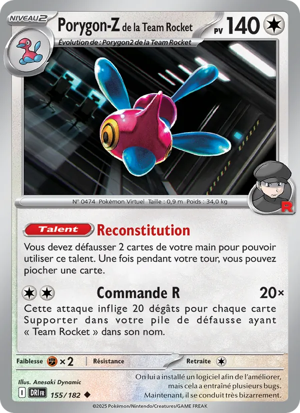 Porygon-Z de la Team Rocket (Destined Rivals #155/182)