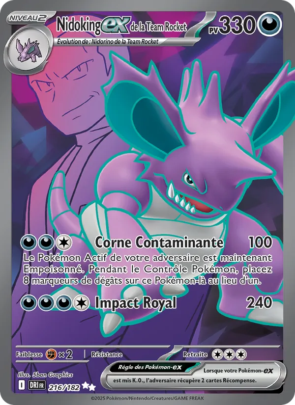 Nidoking-ex de la Team Rocket (Rivalités Destinées #216/182)