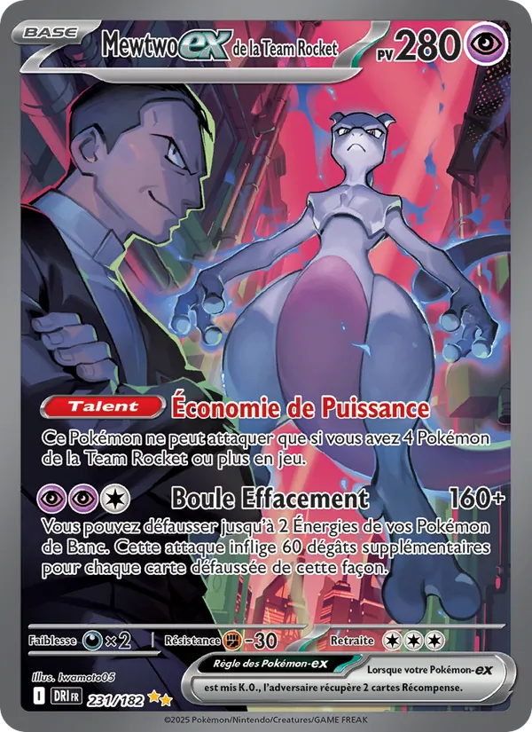 Mewtwo-ex de la Team Rocket (Rivalités Destinées #231/182)