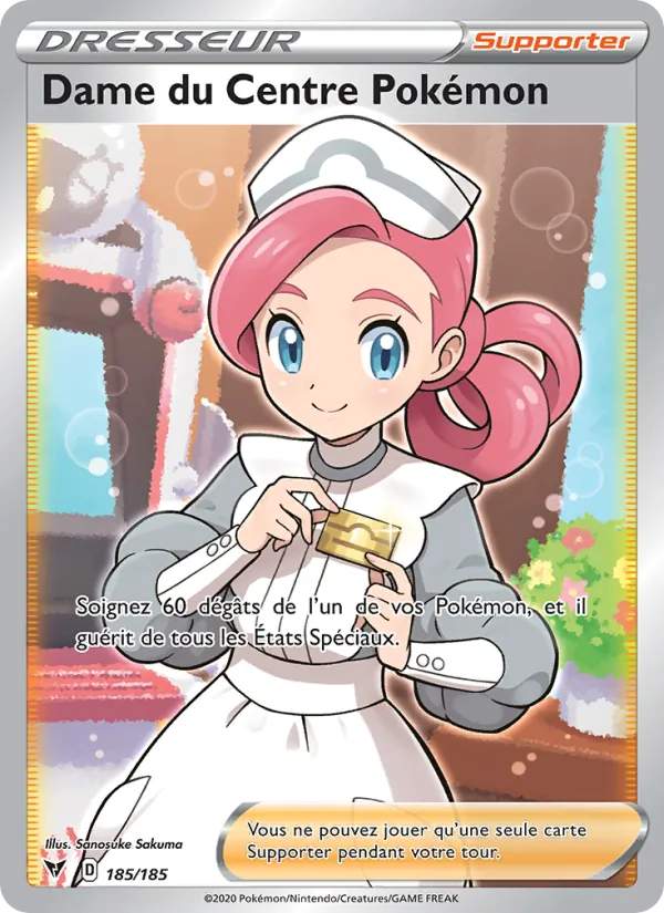 Dame du Centre Pokémon (Voltage Éclatant #185/185)