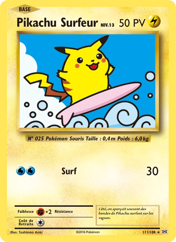 Pikachu Surfeur (Évolutions #111/108)