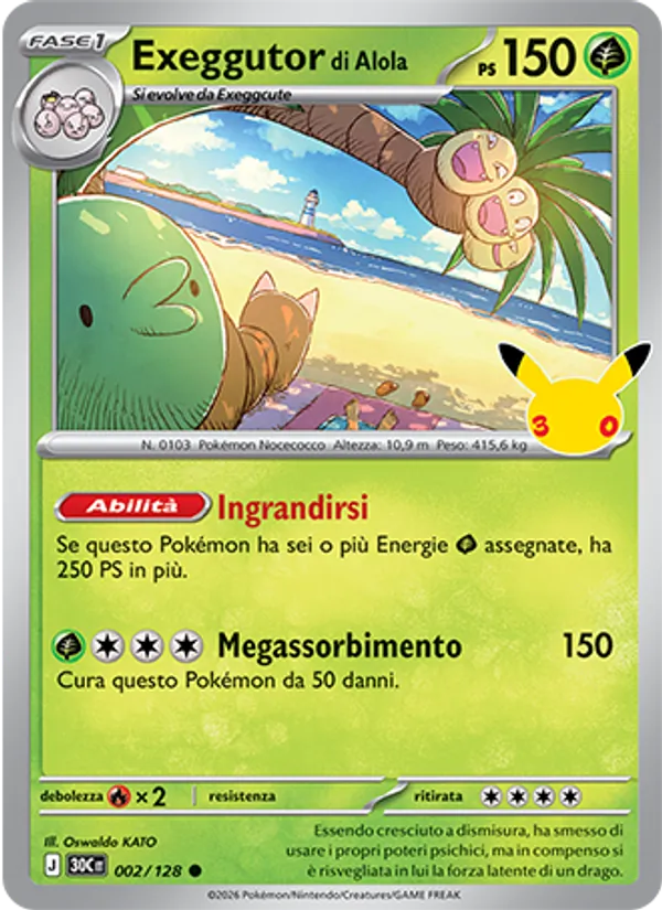 Exeggutor di Alola (30° Anniversario #002/128)
