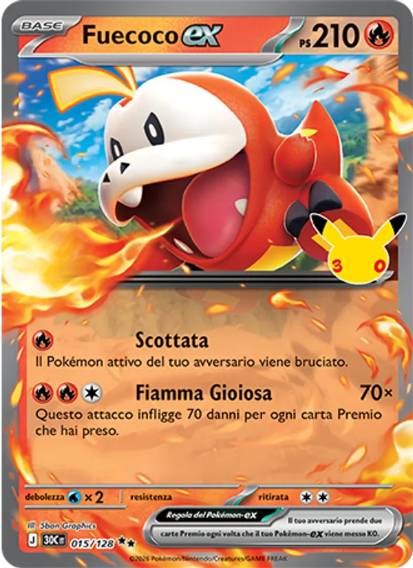 Fuecoco-ex (30° Anniversario #015/128)