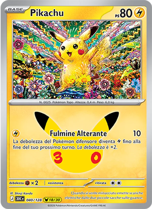 Pikachu (30th Celebration #040/128)