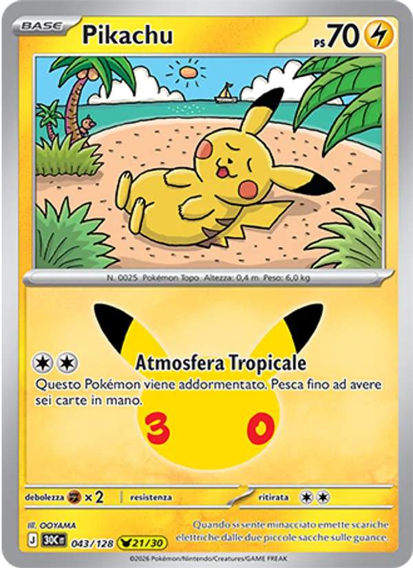 Pikachu (30° Anniversario #043/128)