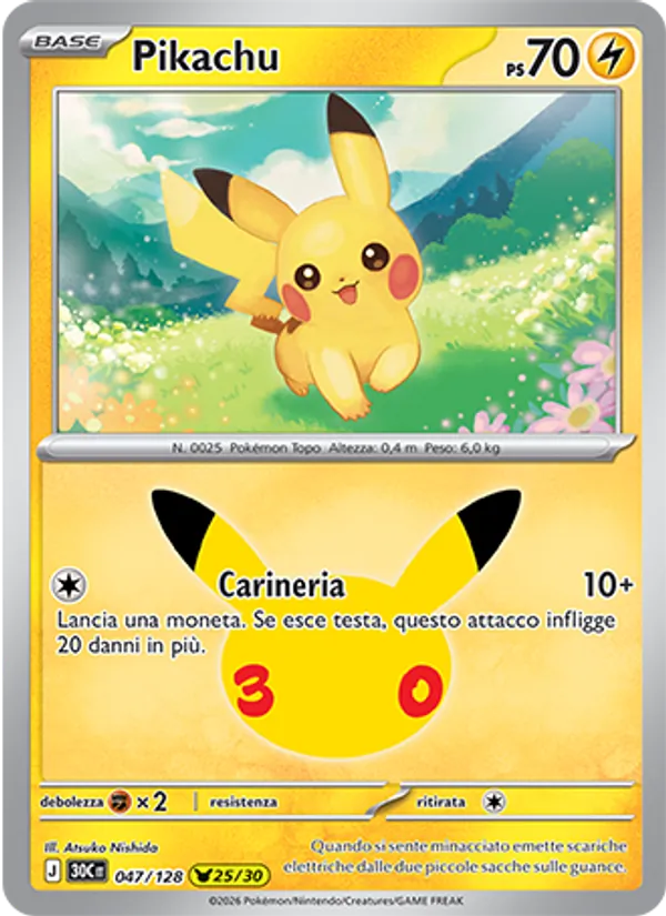 Pikachu (30th Celebration #047/128)