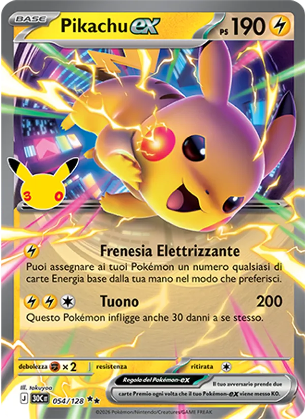 Pikachu-ex (30° Anniversario #054/128)