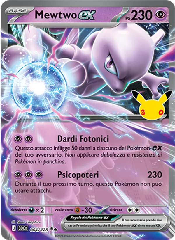 Mewtwo-ex (30° Anniversario #064/128)
