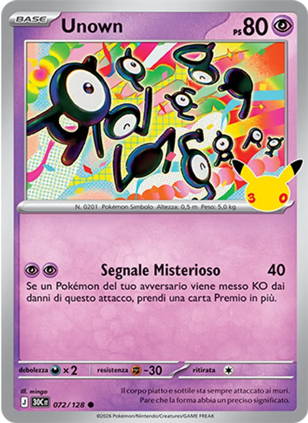 Unown (30° Anniversario #072/128)