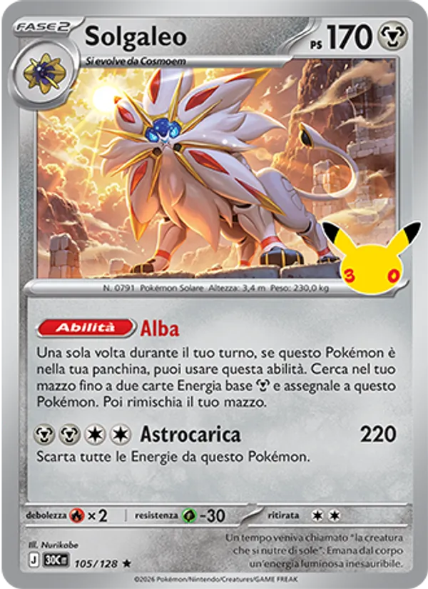 Solgaleo (30° Anniversario #105/128)