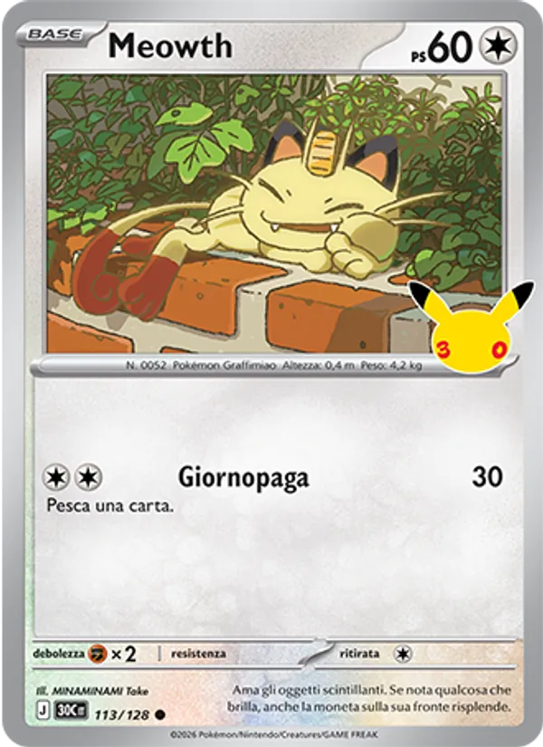 Meowth (30th Celebration #113/128)