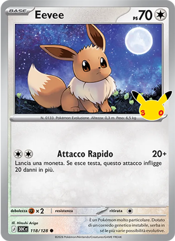 Eevee (30° Anniversario #118/128)