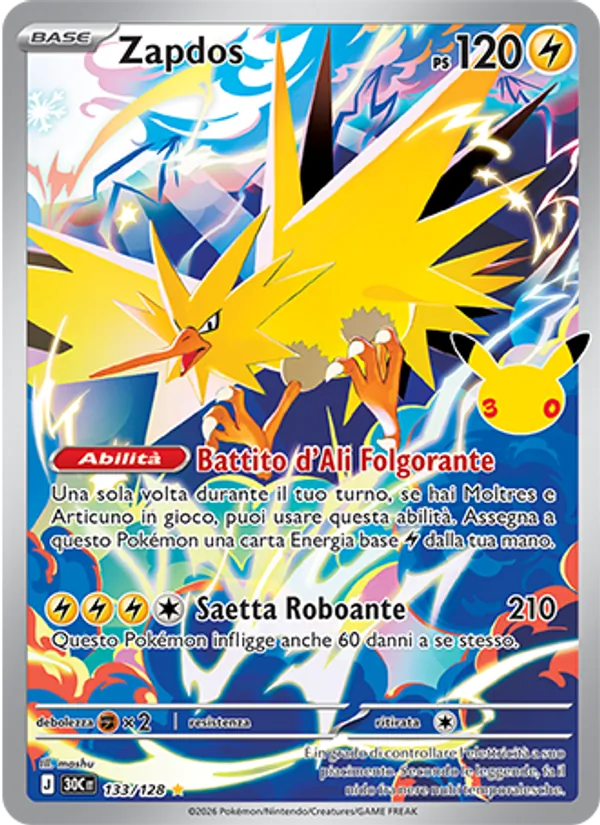 Zapdos (30° Anniversario #133/128)