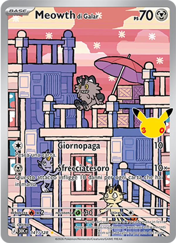 Meowth di Galar (30° Anniversario #141/128)
