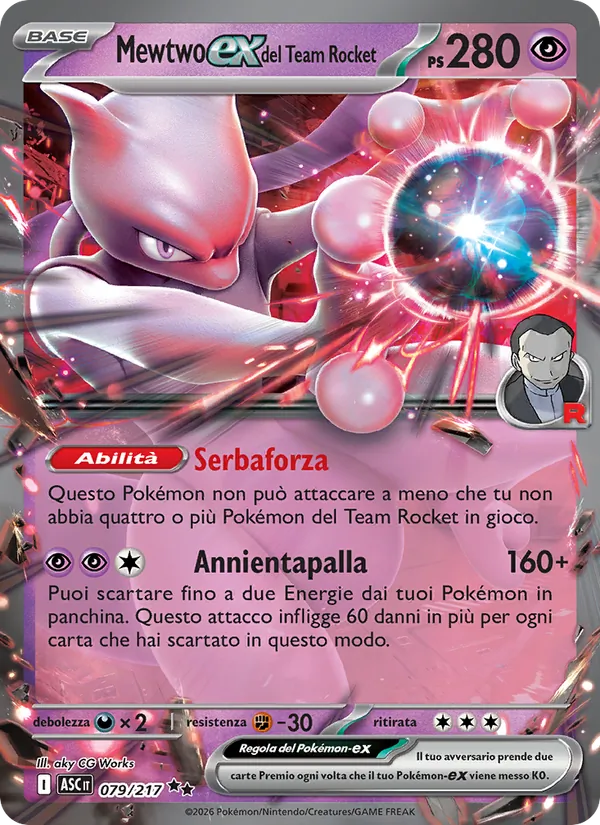 Mewtwo-ex del Team Rocket (Ascended Heroes #079/217)