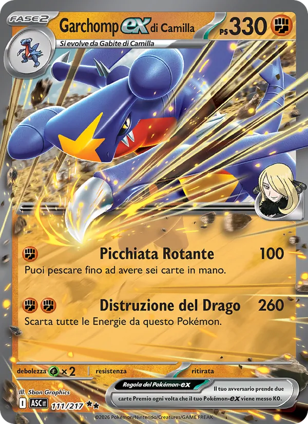 Garchomp-ex di Camilla (Ascesa Eroica #111/217)