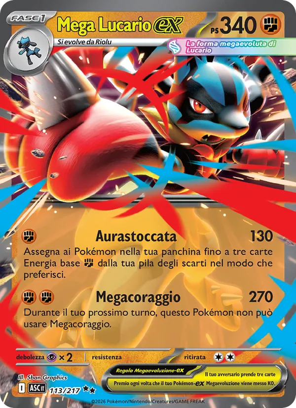 Mega Lucario-ex (Ascesa Eroica #113/217)