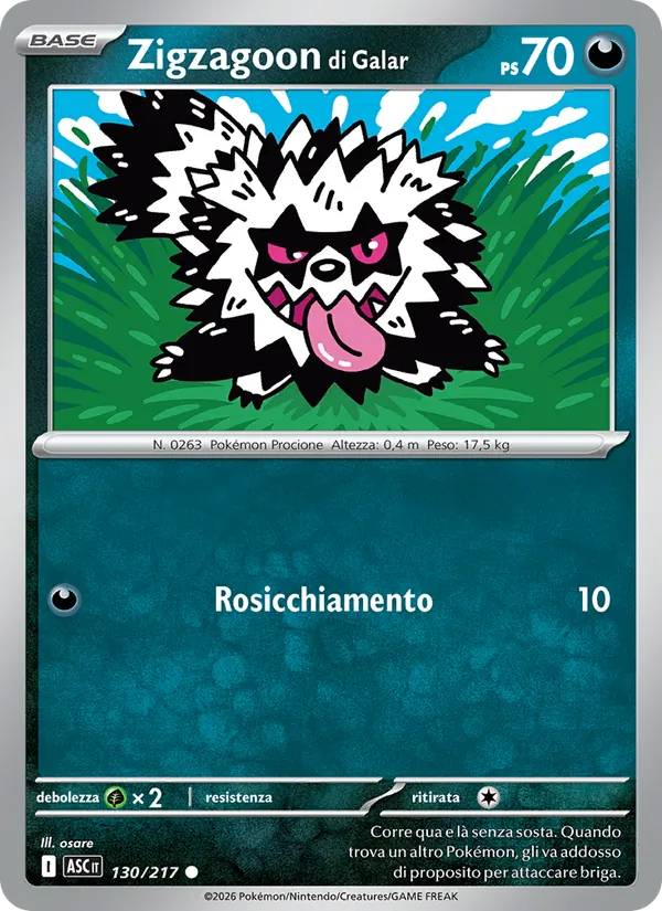 Zigzagoon di Galar (Ascesa Eroica #130/217)