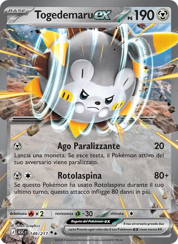 Togedemaru-ex (Ascended Heroes #149/217)
