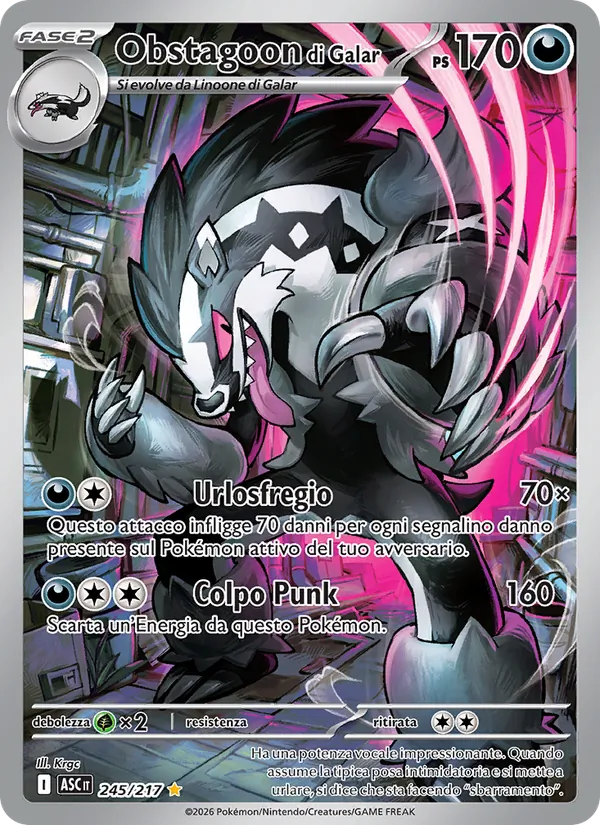 Obstagoon di Galar (Ascesa Eroica #245/217)
