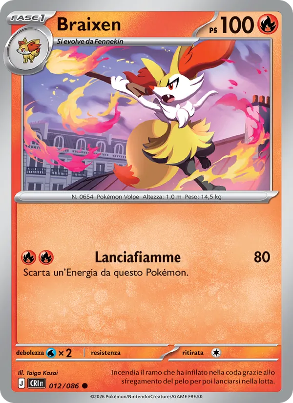 Braixen (Chaos Rising #012/86)