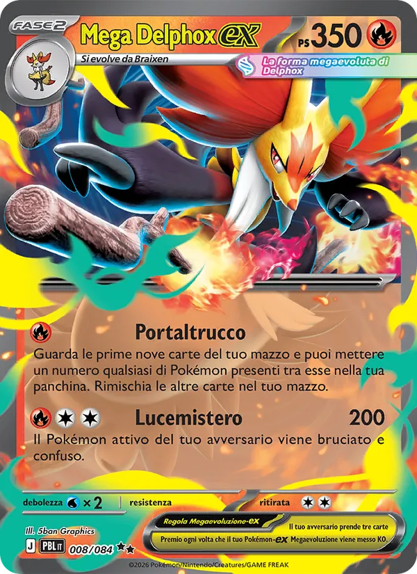 Mega Delphox-ex (Pitch Black #008/84)