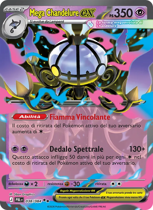 Mega Chandelure-ex (Pitch Black #038/84)