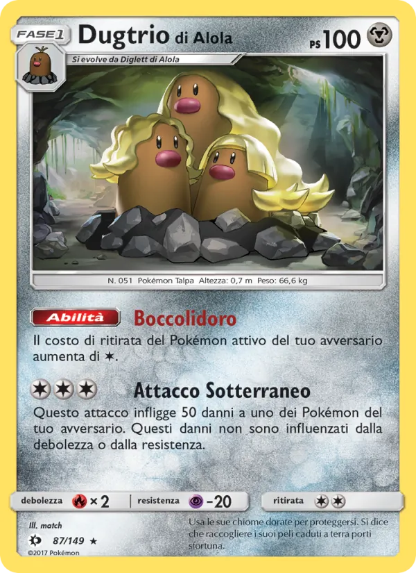 Dugtrio di Alola (Sole e Luna #87/149)