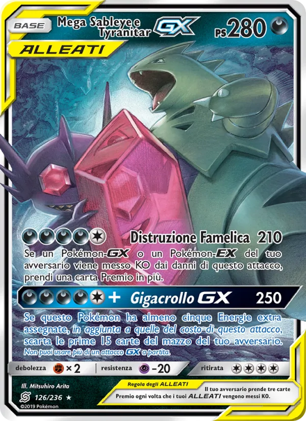 Mega Sableye e Tyranitar GX (Sintonia Mentale #126/236)